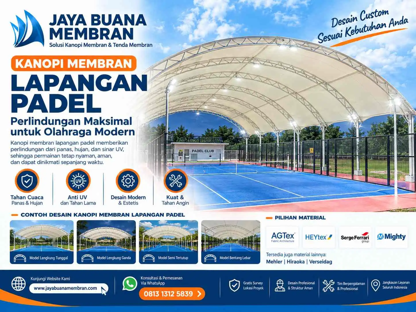 Kanopi Membran Lapangan Padel