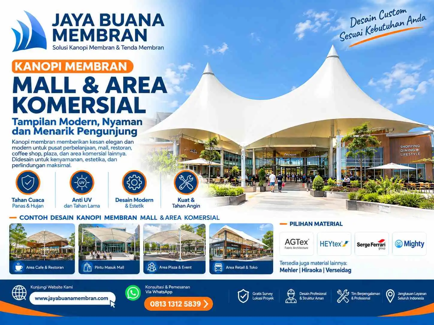 Kanopi Membran Mall & Area Komersial