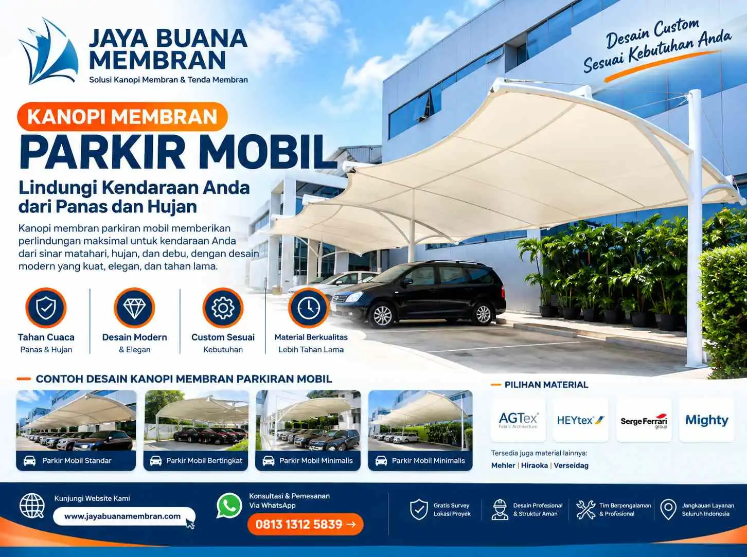 Kanopi Membran Parkiran Mobil