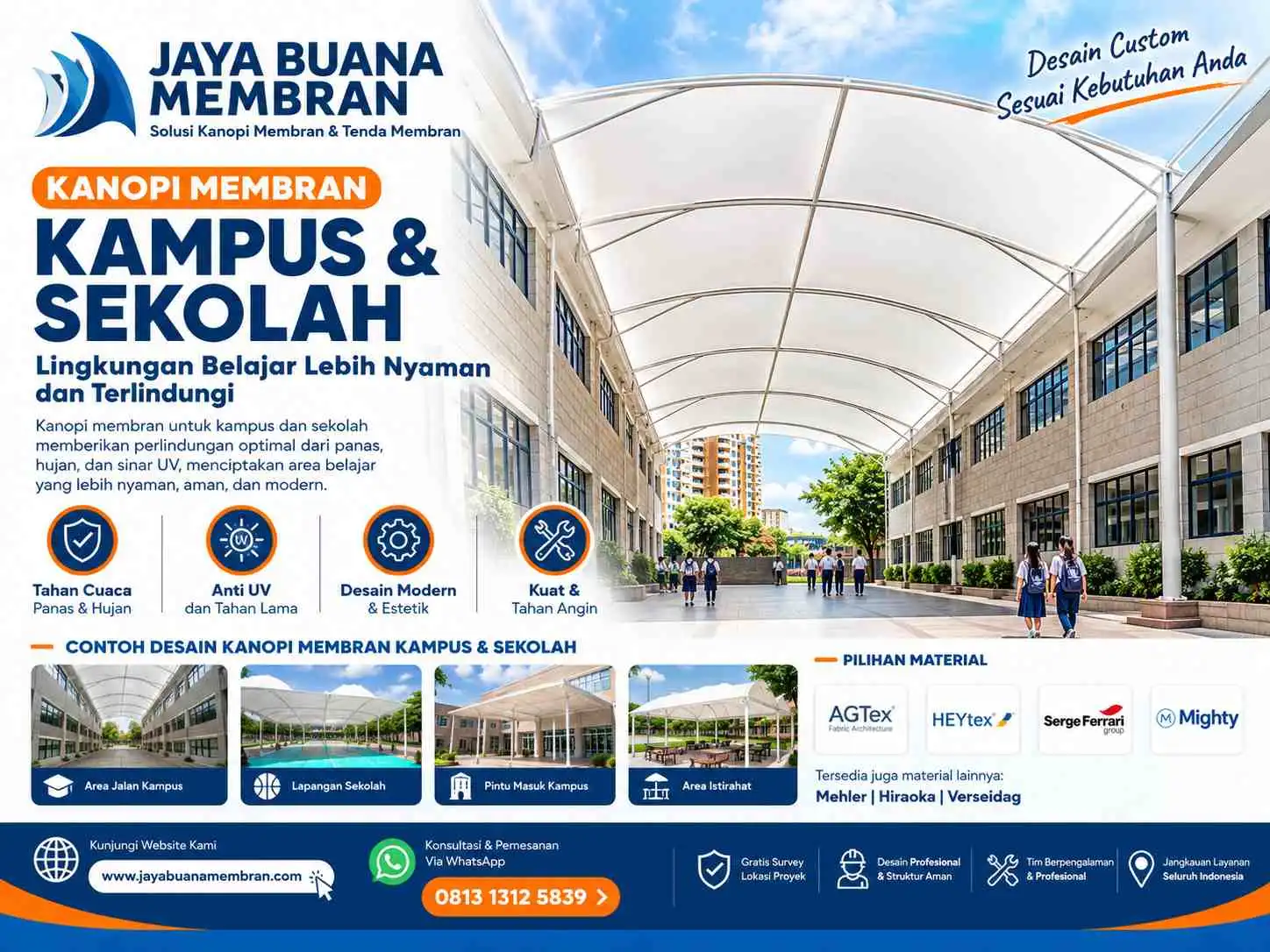 Kanopi Membran Sekolah Universitas